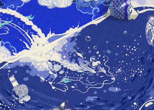Dive In — Framed Artwork, 50 × 70 cm