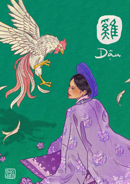 Rooster Greeting Card and Envelope - Zodiac Signs