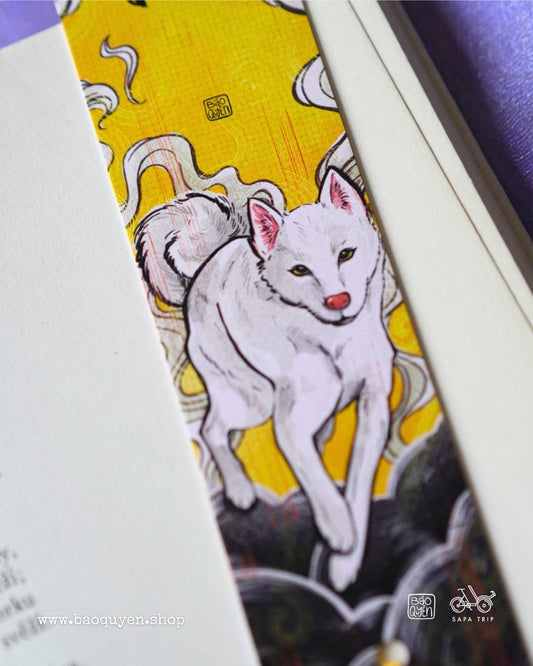 Vietnamese Dog Zodiac Bookmark with Lucky Coin – Tuất (戌)
