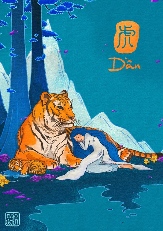 Tiger Greeting Card with Envelope - Zodiac Signs