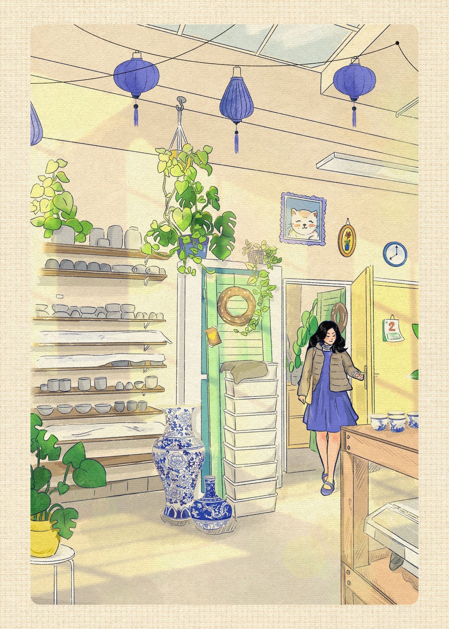 The Ceramic Heart Studio — Framed Artwork, 50 × 70 cm