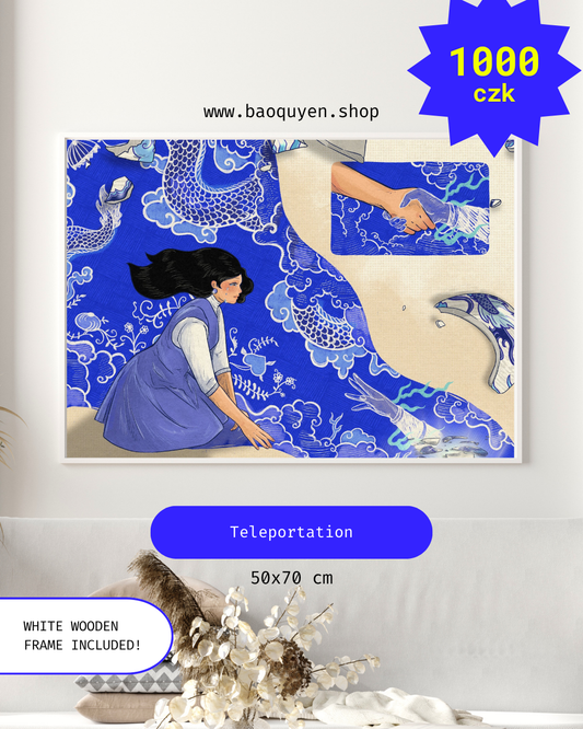 Teleportation — Framed Artwork, 50 × 70 cm