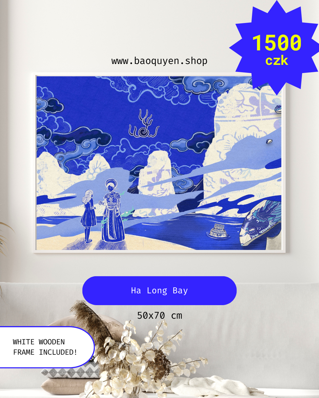 Ha Long Bay — Framed Artwork, 50 × 70 cm