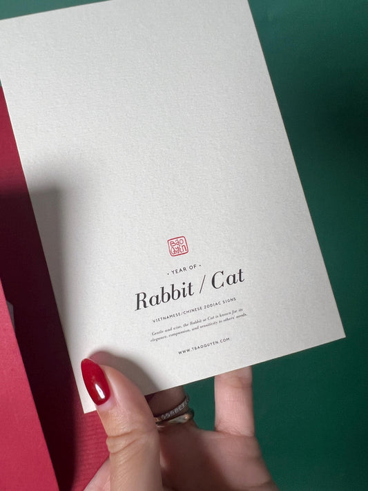 Cat/Rabbit Greeting Card with Envelope - Zodiac Signs