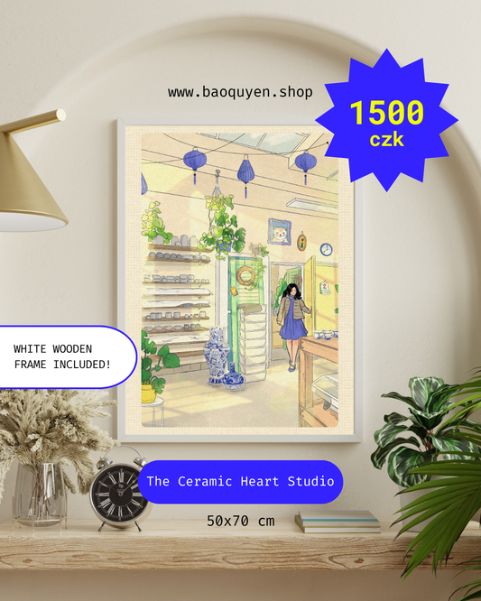 The Ceramic Heart Studio — Framed Artwork, 50 × 70 cm