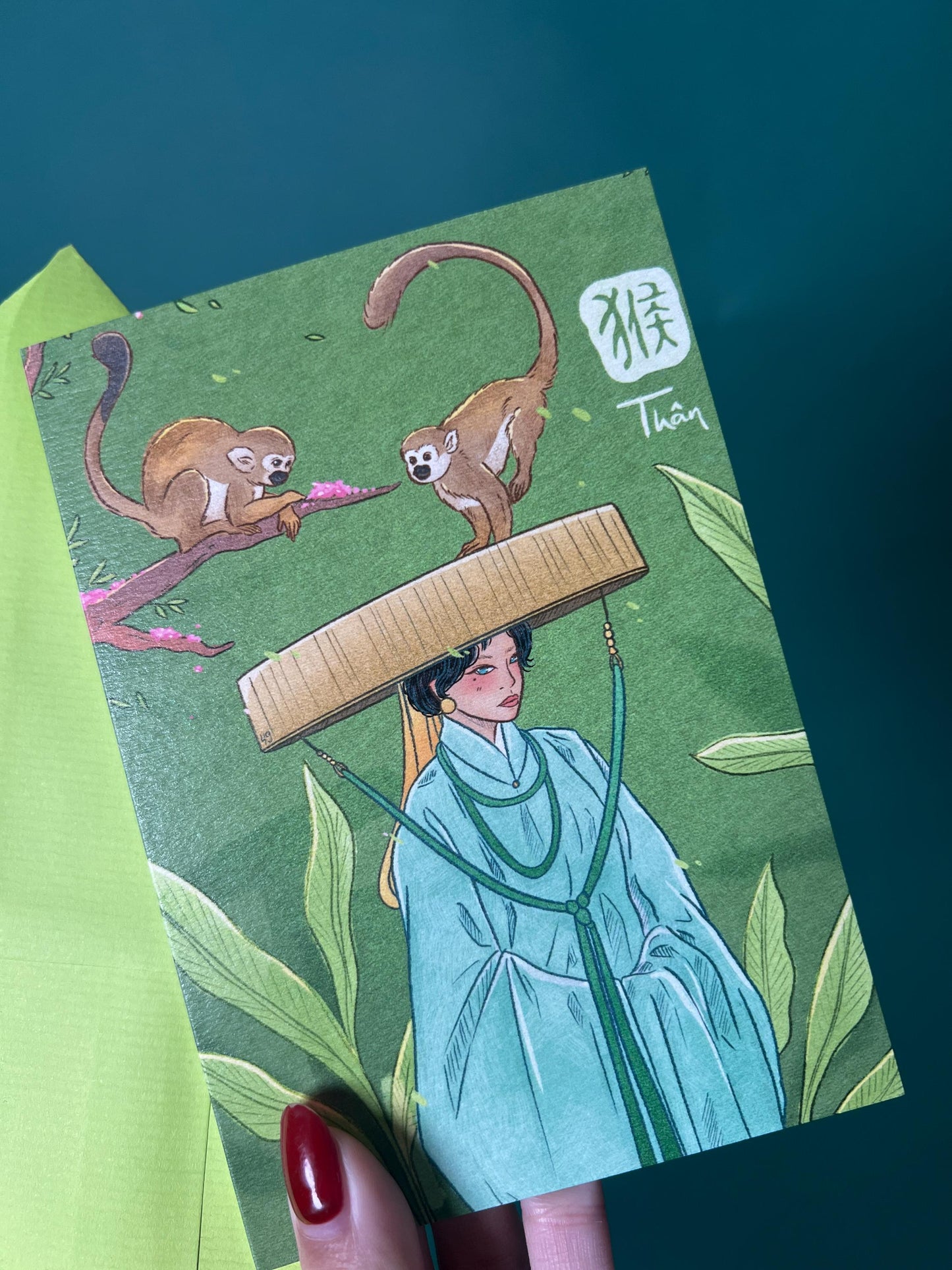 Monkey Greeting Card with Envelope - Zodiac Signs