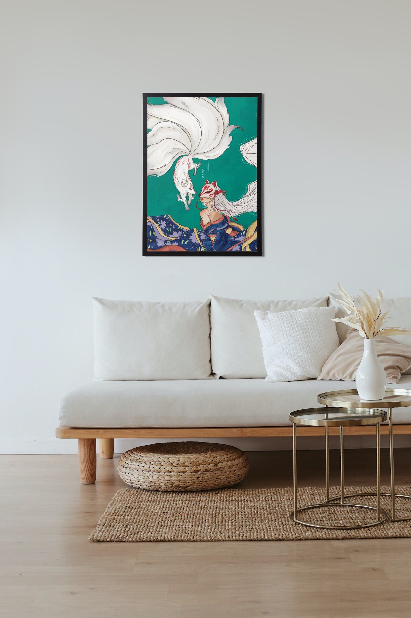 Kyubi no Kitsune Print: Japanese Nine-Tailed Fox Art