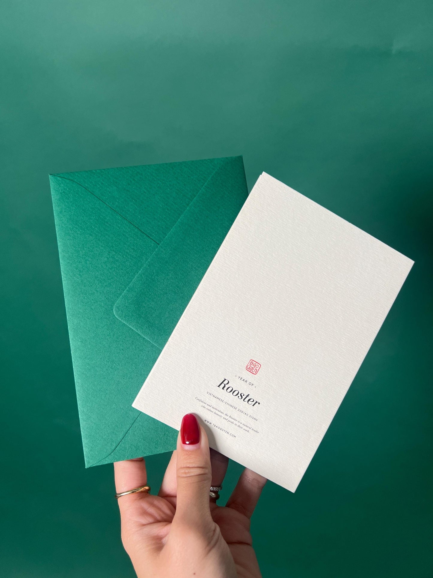 Rooster Greeting Card and Envelope - Zodiac Signs