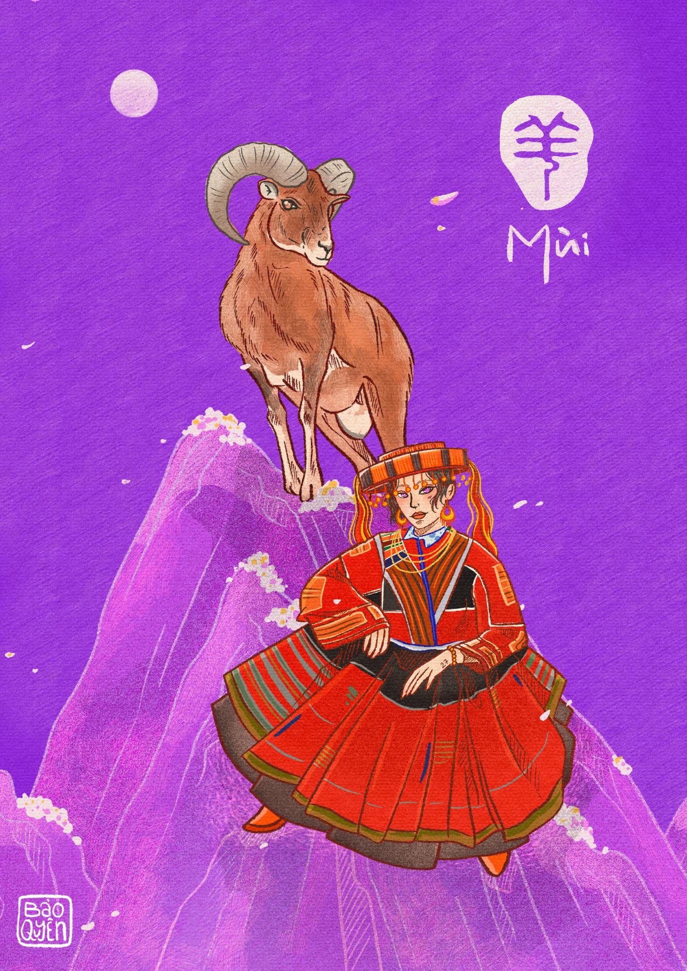 Goat Greeting Card with Envelope - Zodiac Signs