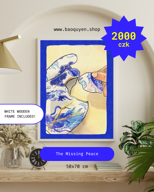 The Missing Piece — Framed Artwork, 50 × 70 cm