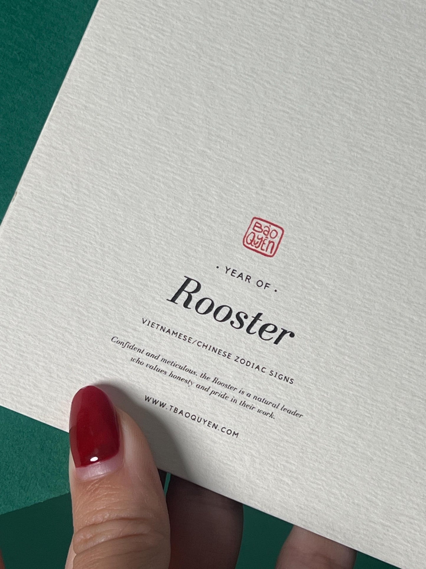 Rooster Greeting Card and Envelope - Zodiac Signs