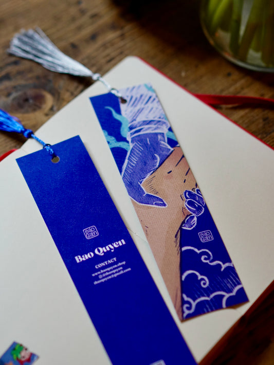 The Ceramic Heart Bookmark with Tassel - Holding Hands