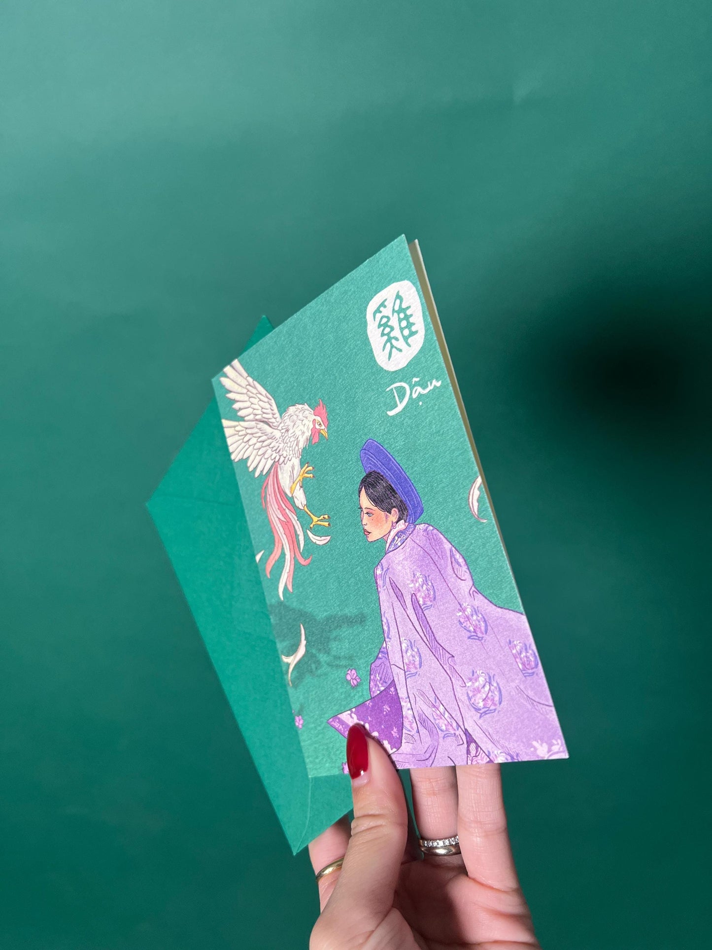 Rooster Greeting Card and Envelope - Zodiac Signs