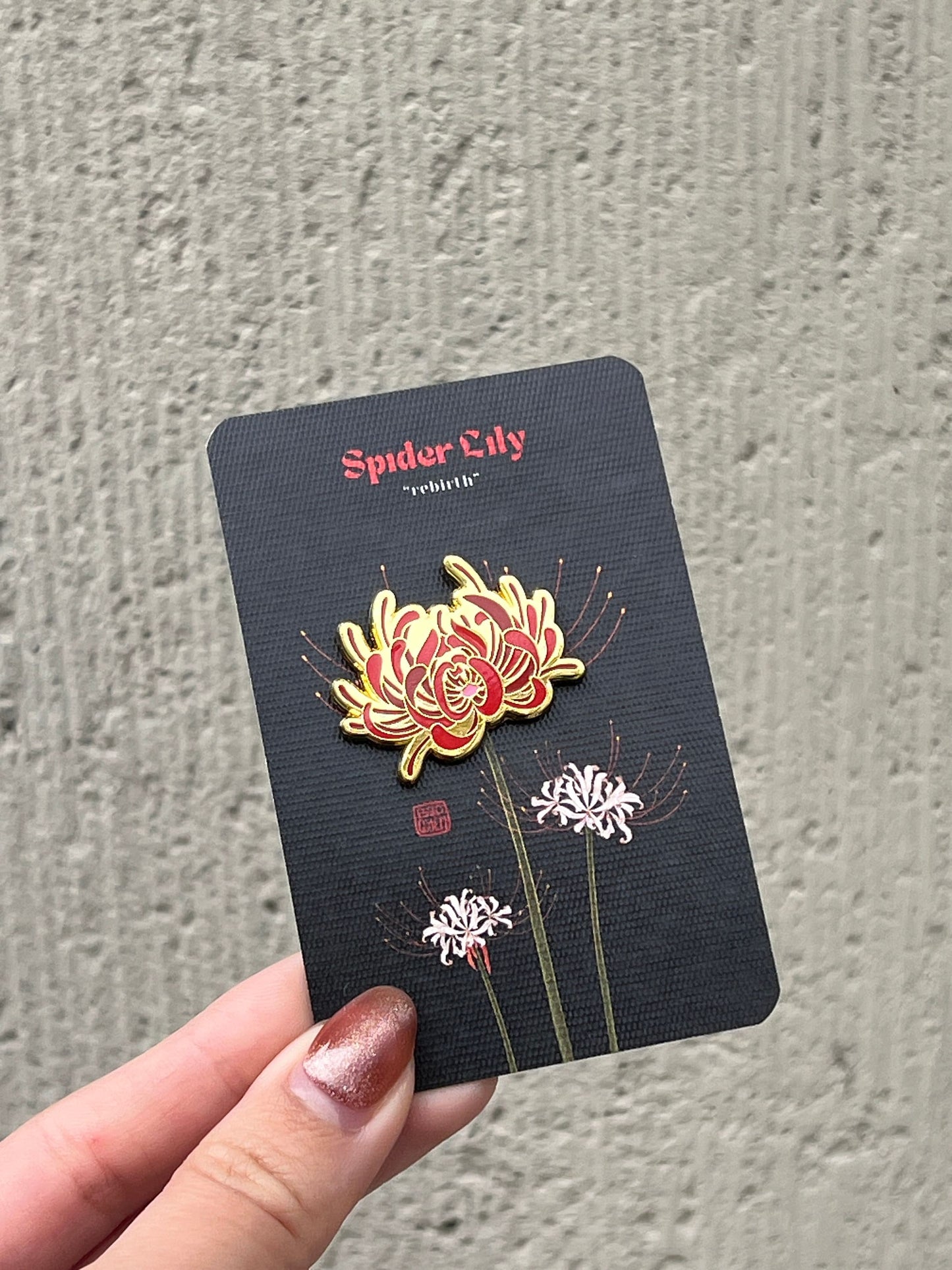 Spider Lily "Rebirth" Enamel Pin