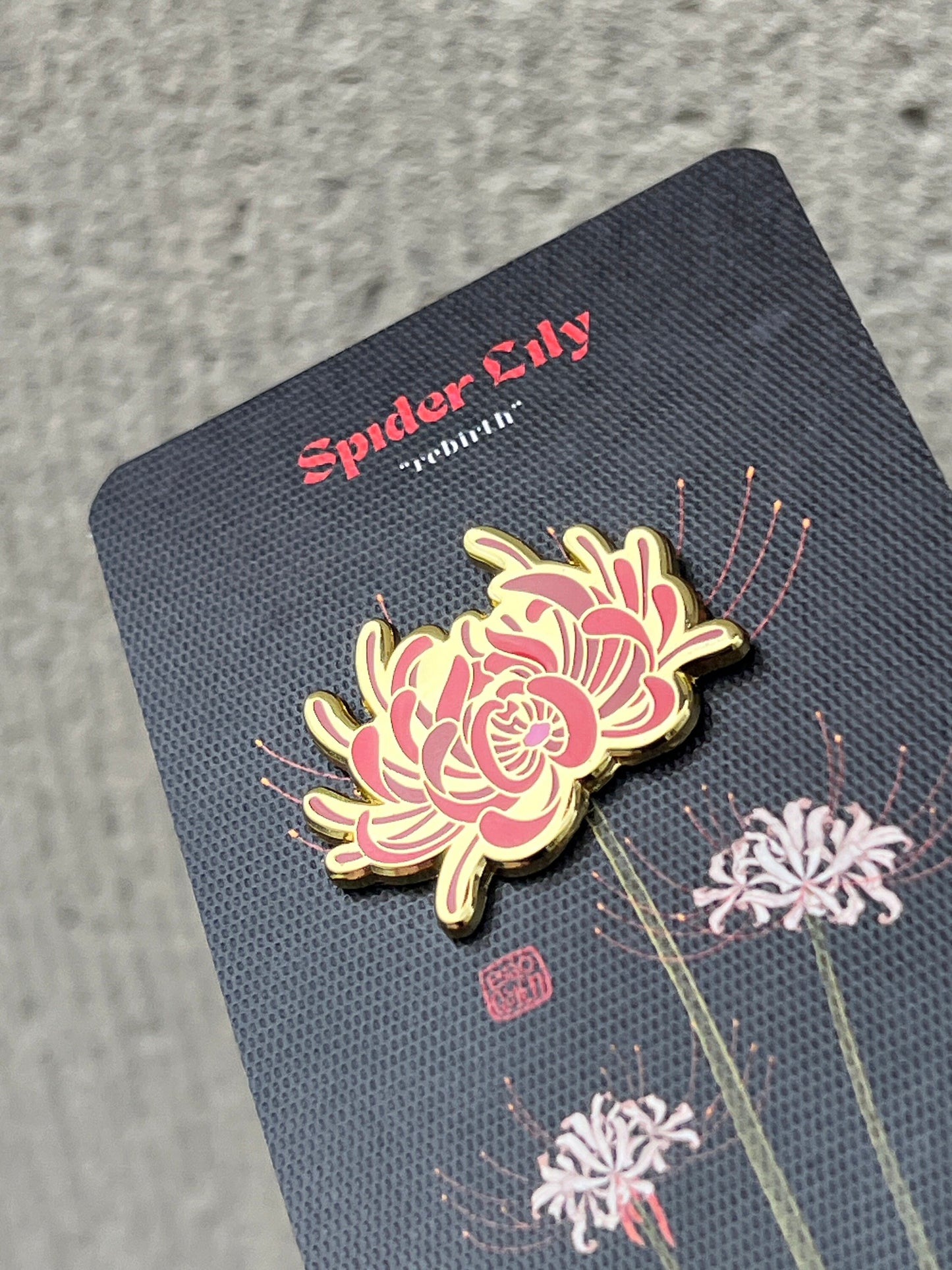 Spider Lily "Rebirth" Enamel Pin