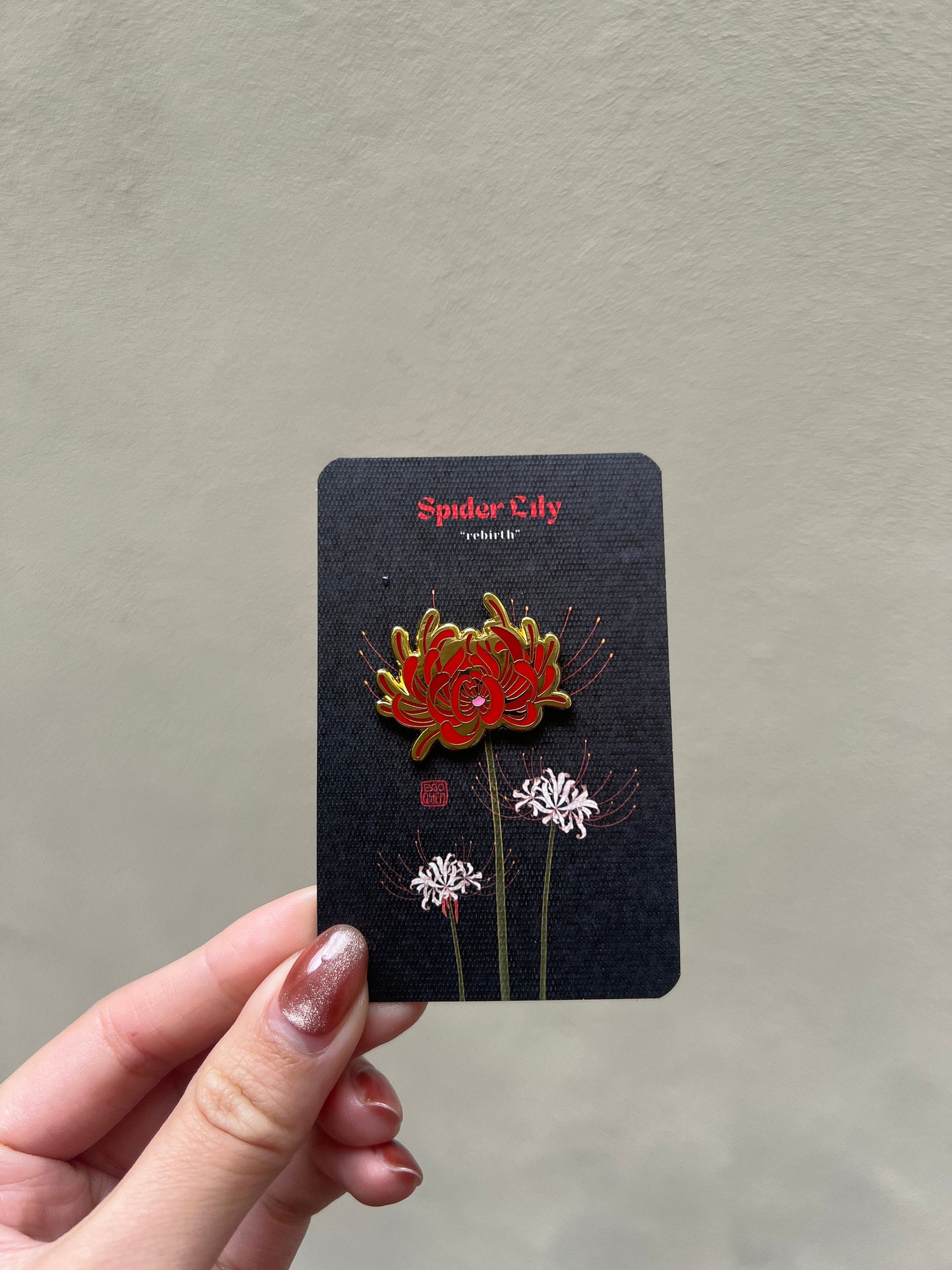 Spider Lily "Rebirth" Enamel Pin