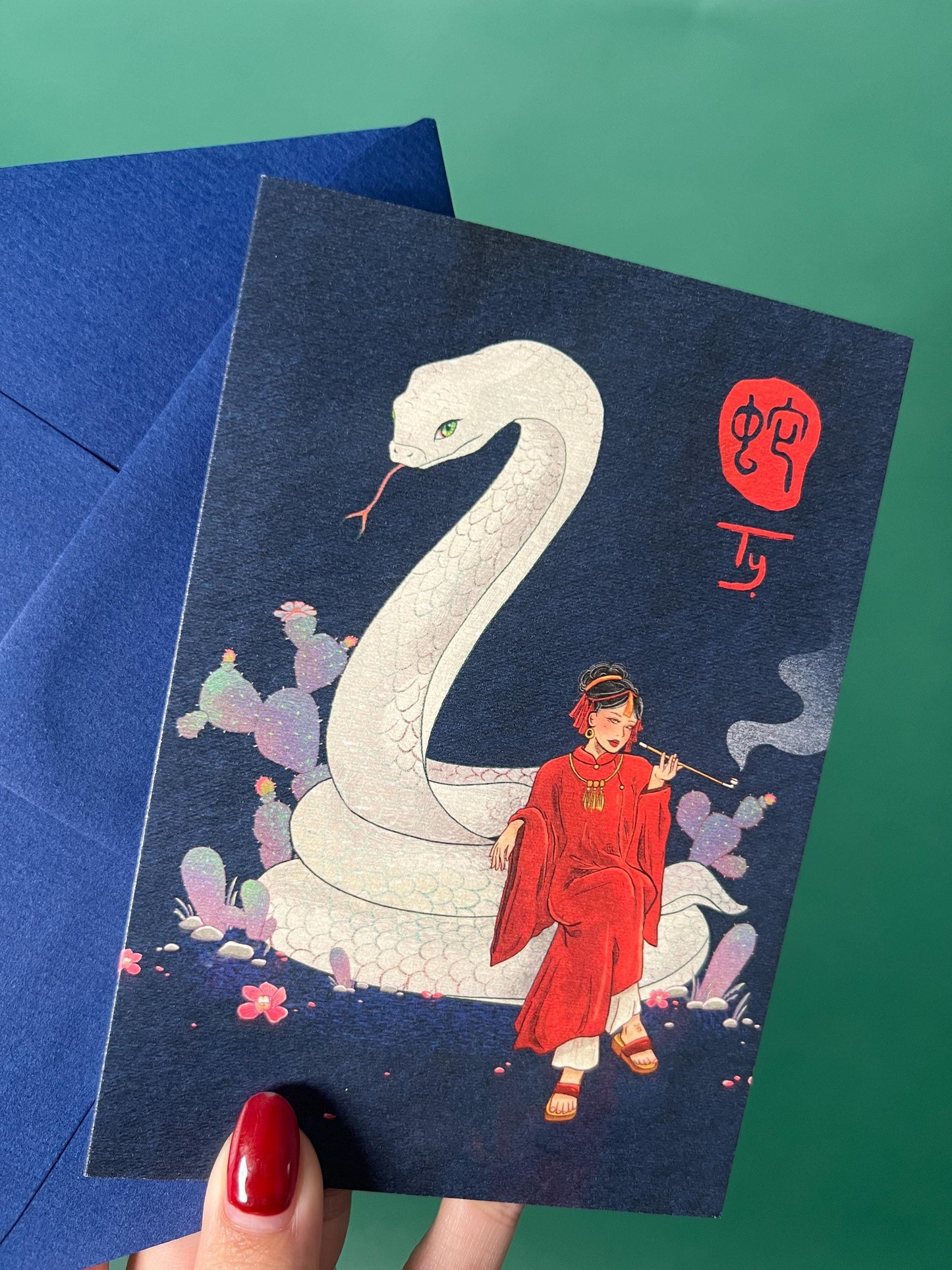 Snake Greeting Card with Envelope - Zodiac Signs