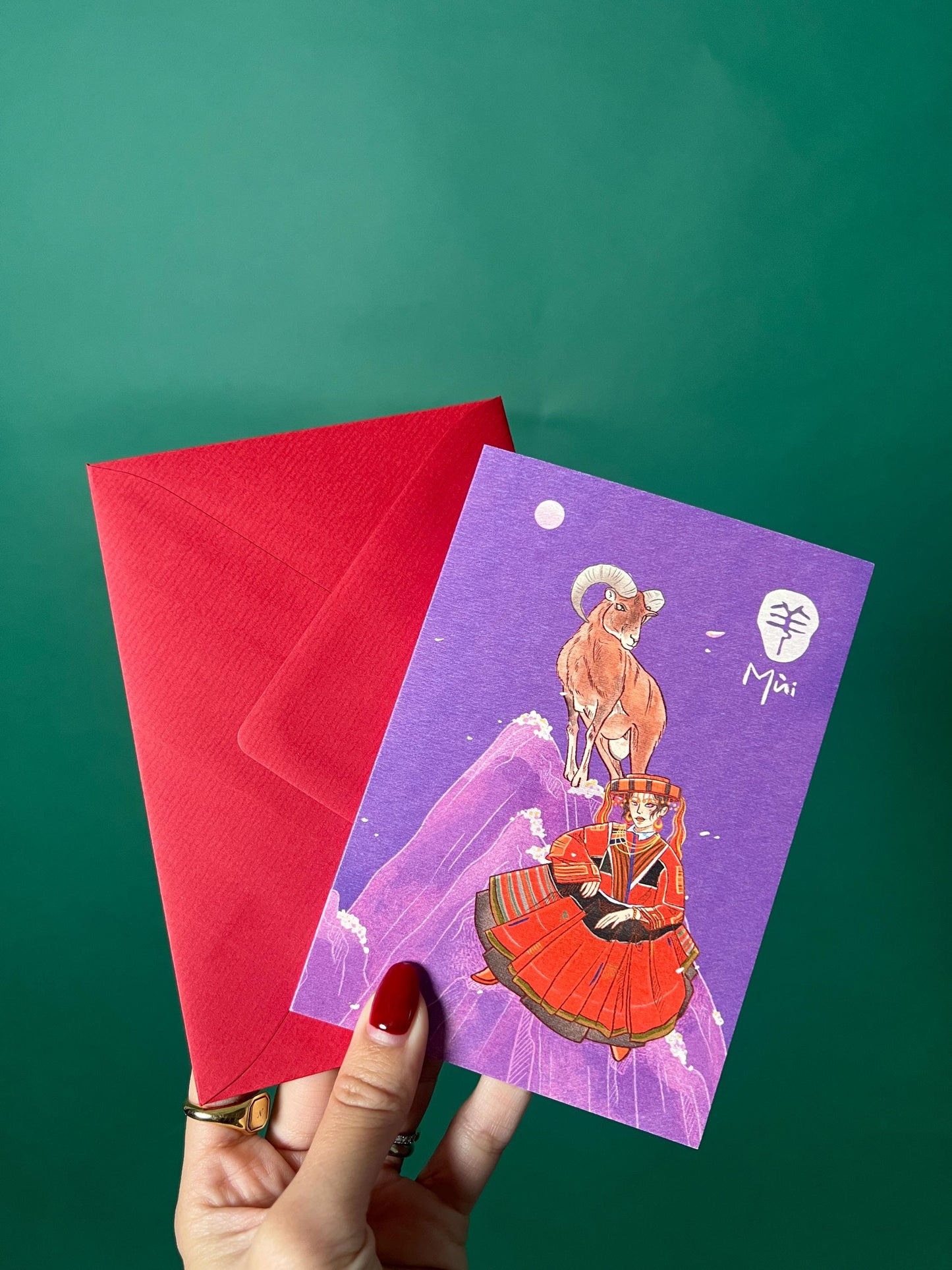 Goat Greeting Card with Envelope - Zodiac Signs