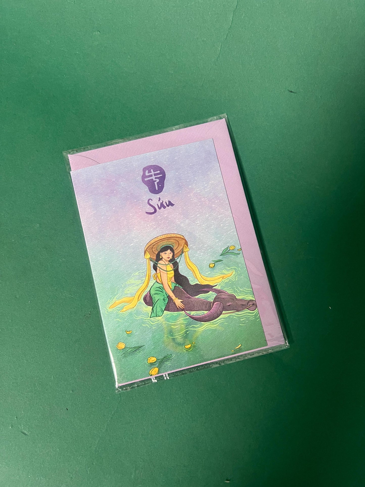 Water Buffalo / Ox Greeting Card with Envelope- Zodiac Signs