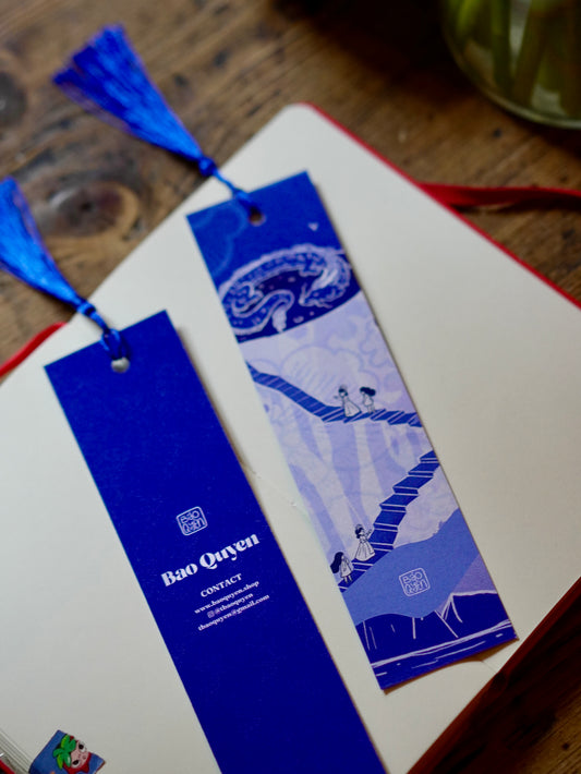 The Ceramic Heart Bookmark with Tassel - Dragon Island