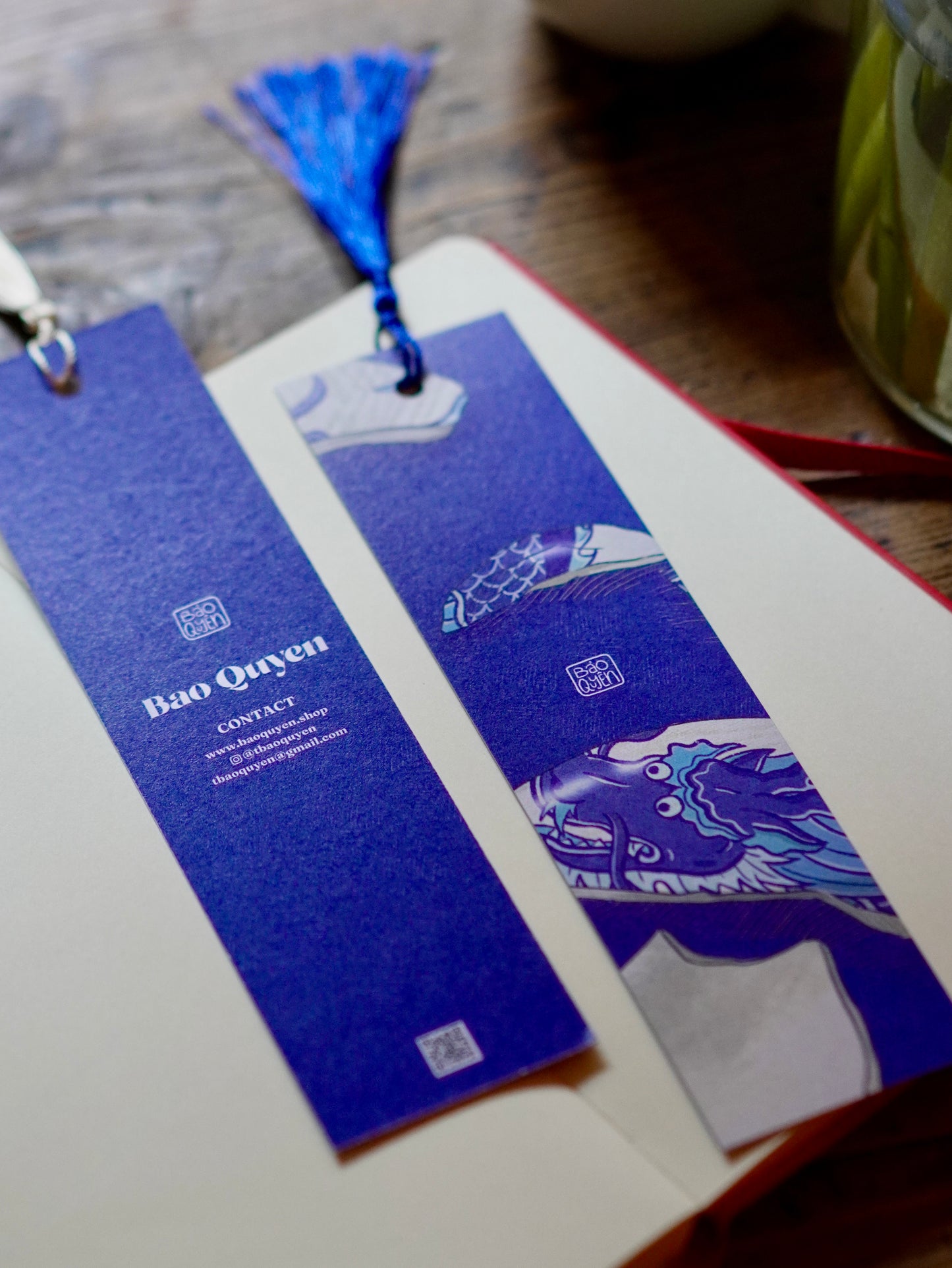 The Ceramic Heart Bookmark with Tassel - Broken Ceramics