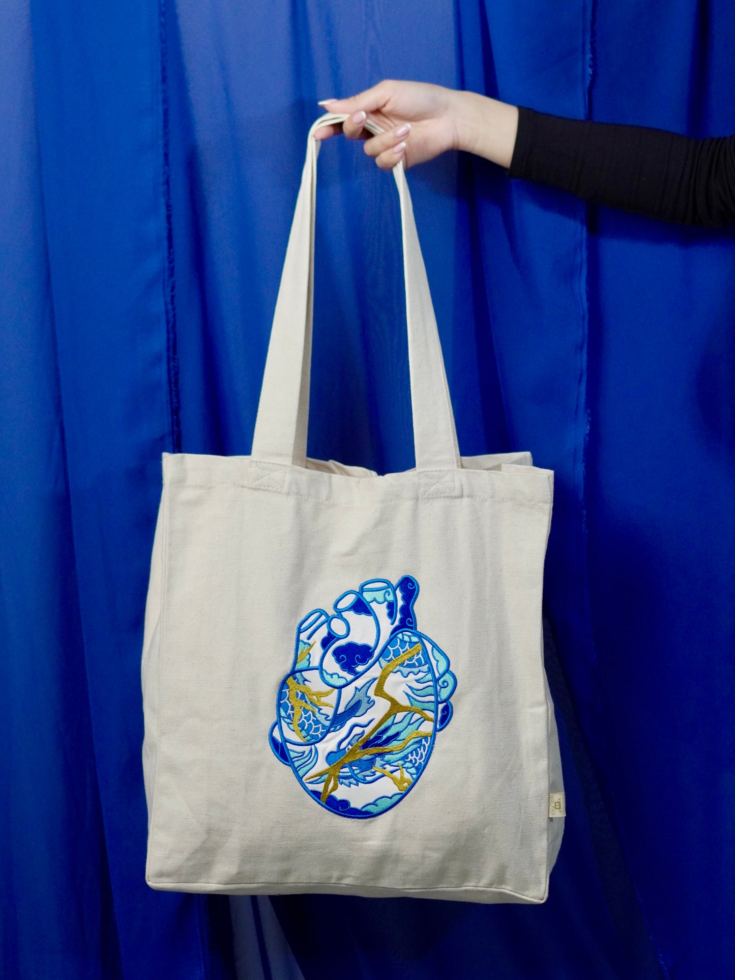 The Ceramic Heart Tote Bag with Embroidery