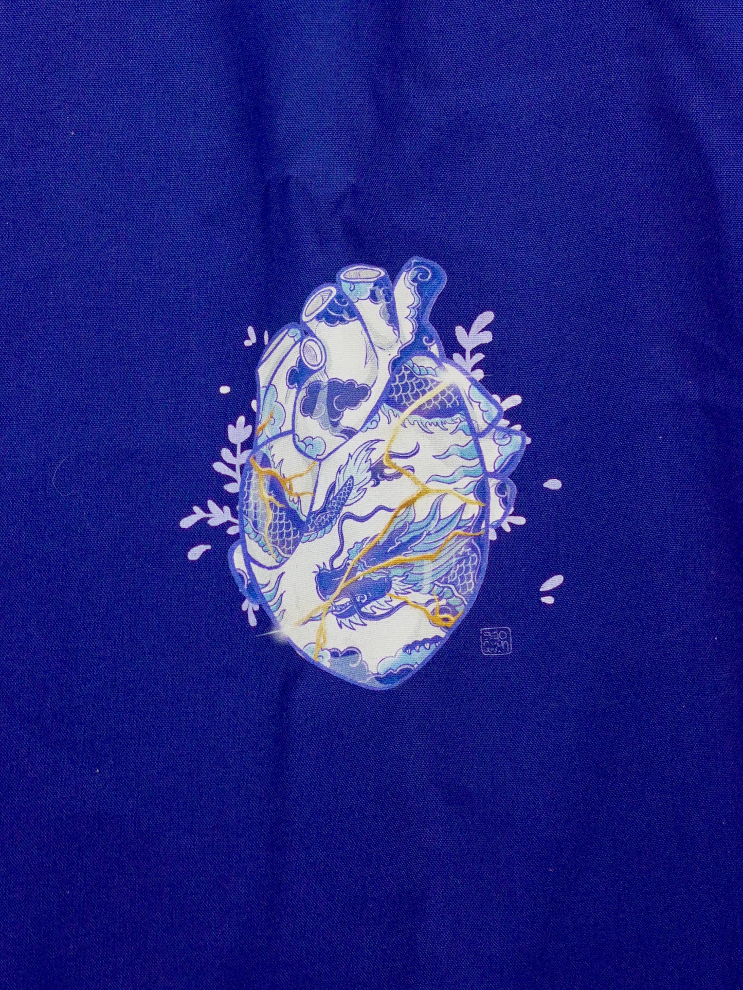 The Ceramic Heart Blue Tote Bag