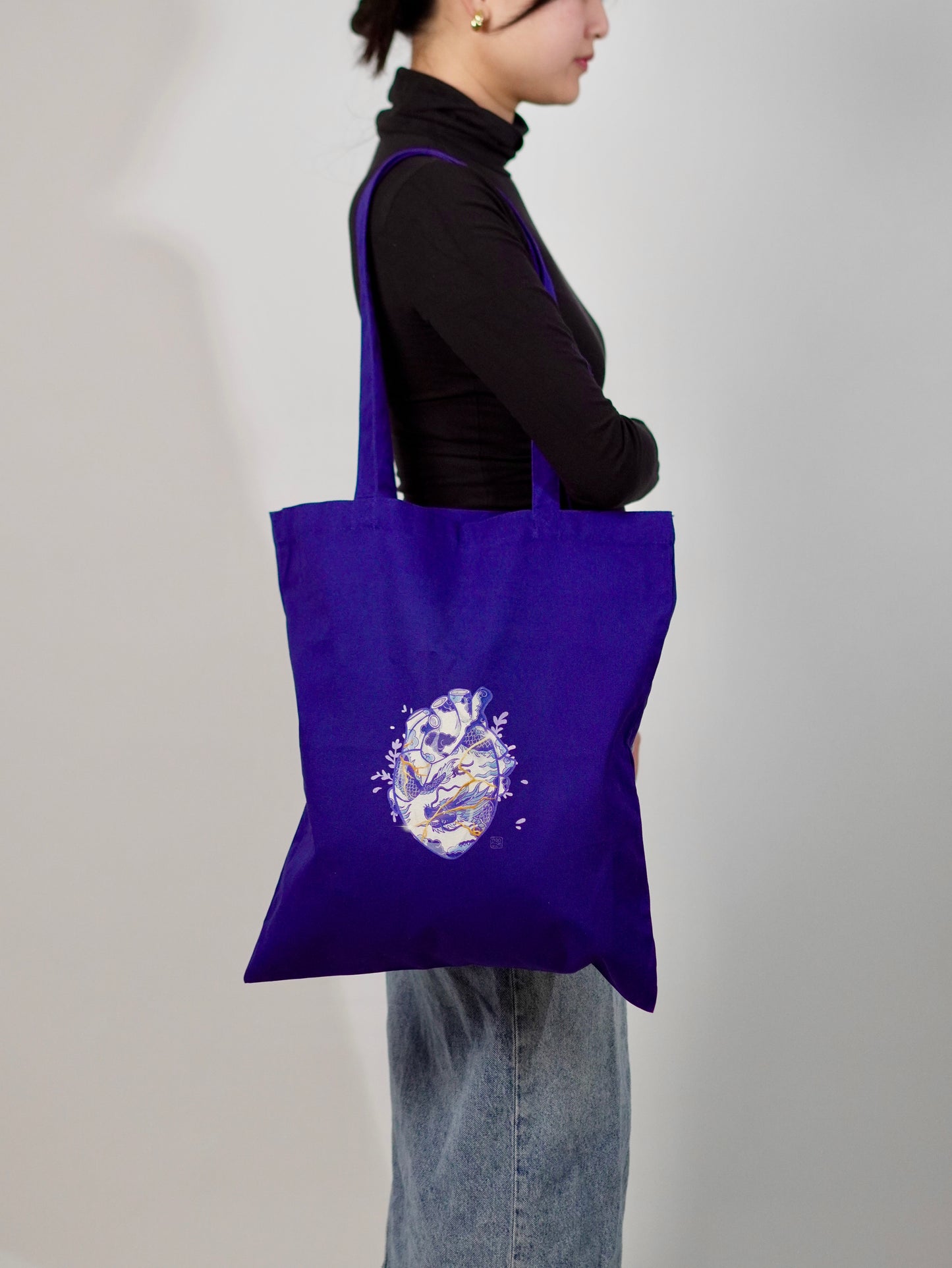 The Ceramic Heart Blue Tote Bag