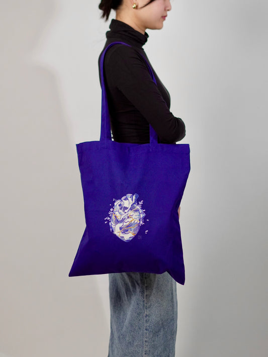 The Ceramic Heart Blue Tote Bag