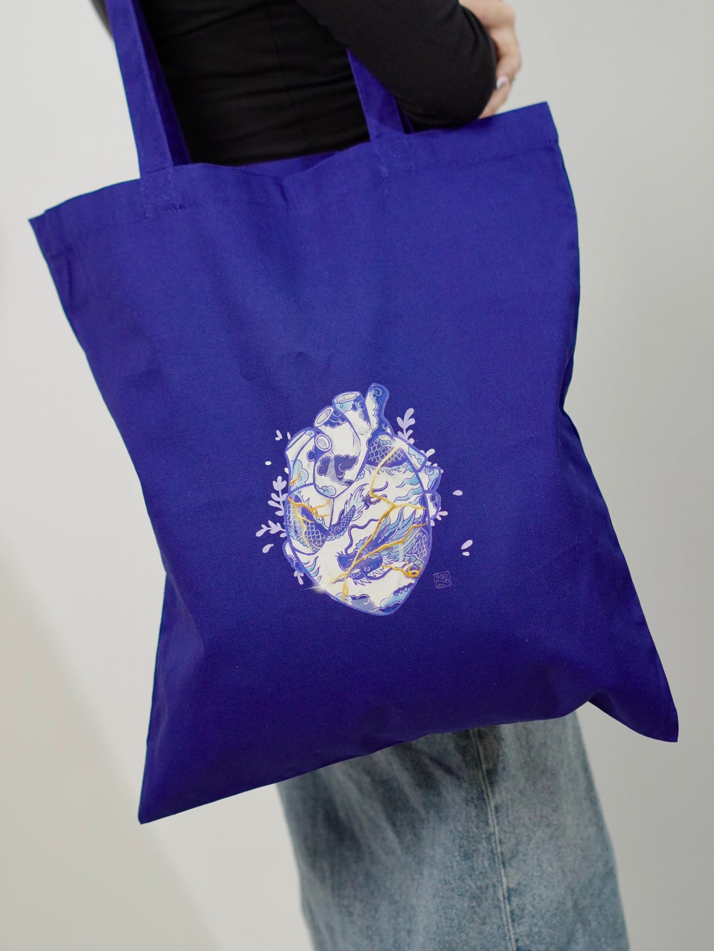 The Ceramic Heart Blue Tote Bag