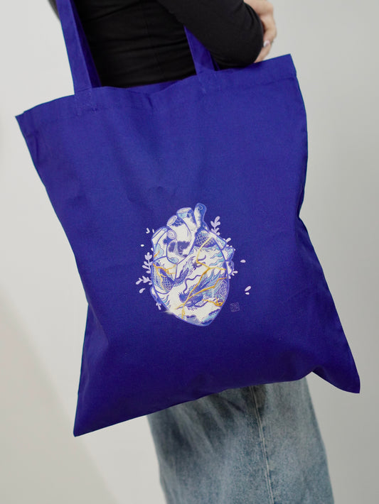 The Ceramic Heart Blue Tote Bag