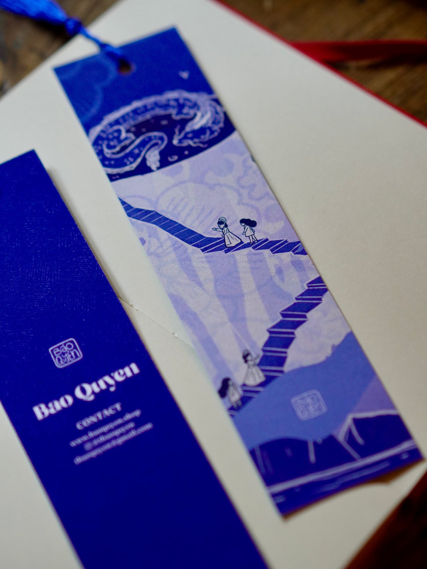 The Ceramic Heart Bookmark with Tassel - Dragon Island