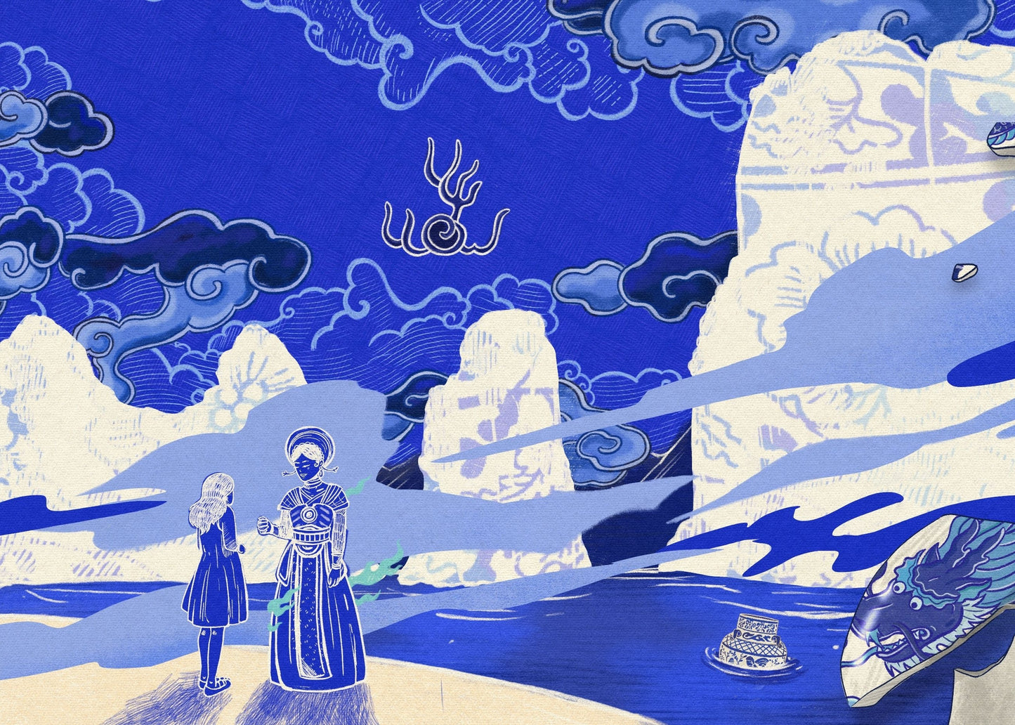 Ha Long Bay — Framed Artwork, 50 × 70 cm