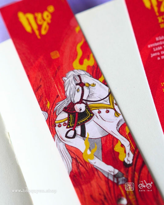 Vietnamese Horse Zodiac Bookmark with Lucky Coin – Ngọ (午)