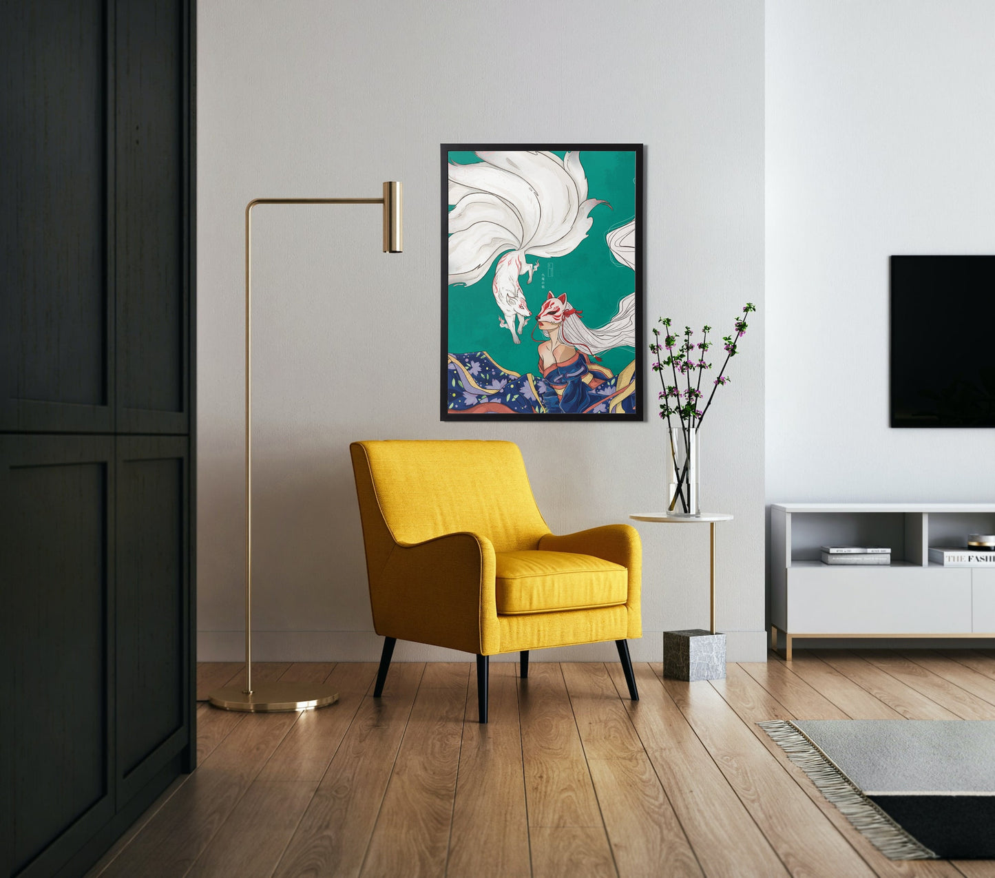 Kyubi no Kitsune Print: Japanese Nine-Tailed Fox Art