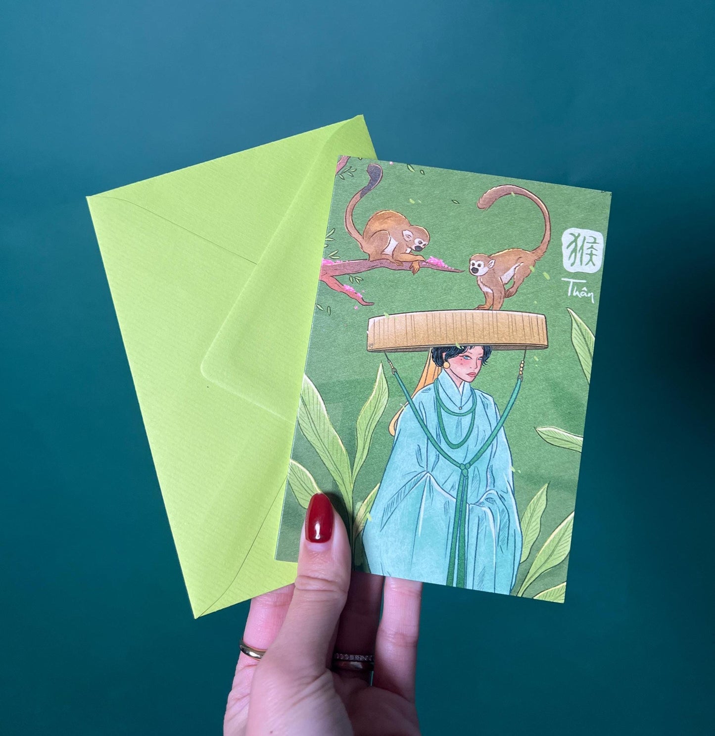 Monkey Greeting Card with Envelope - Zodiac Signs