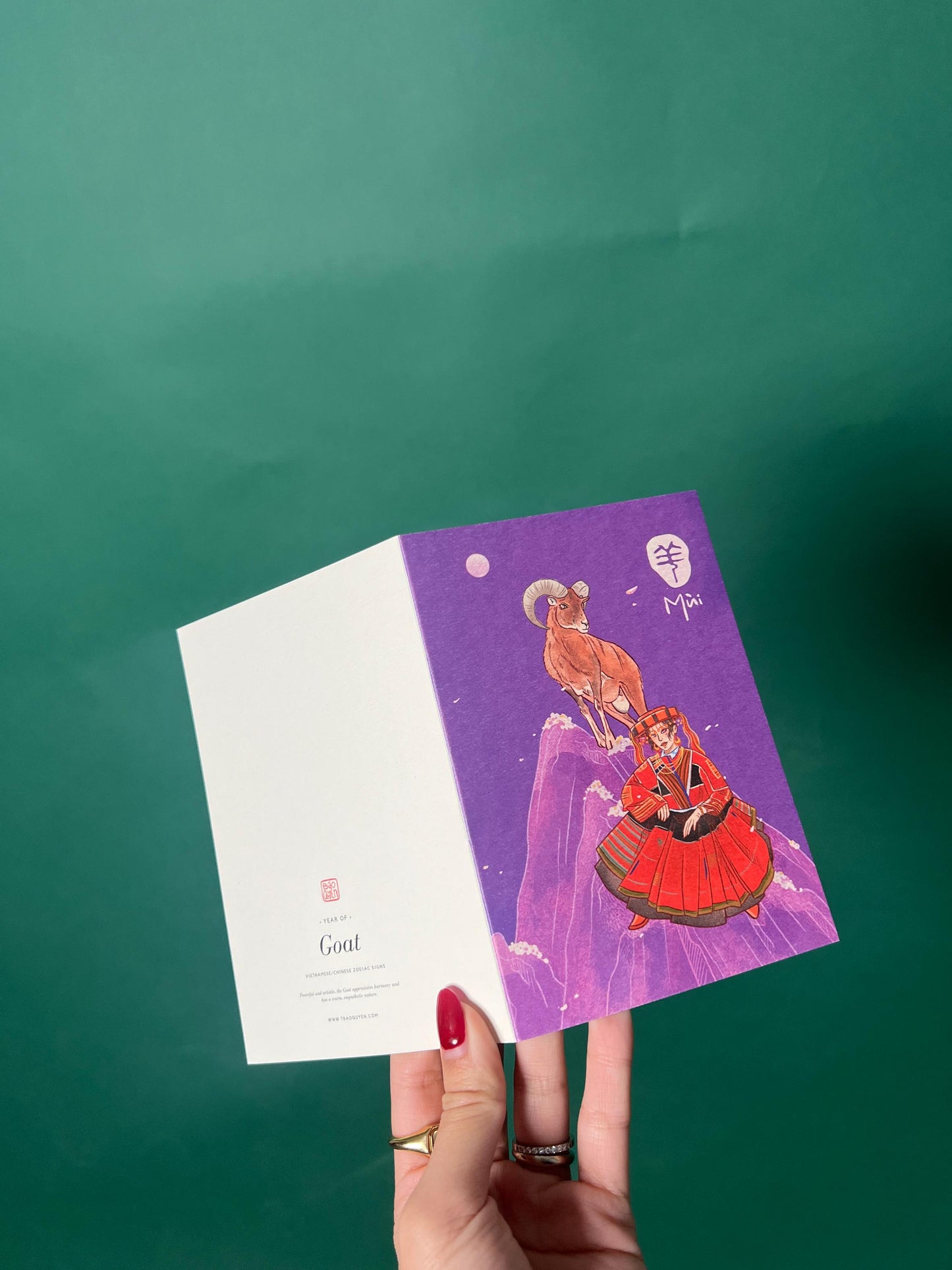 Goat Greeting Card with Envelope - Zodiac Signs