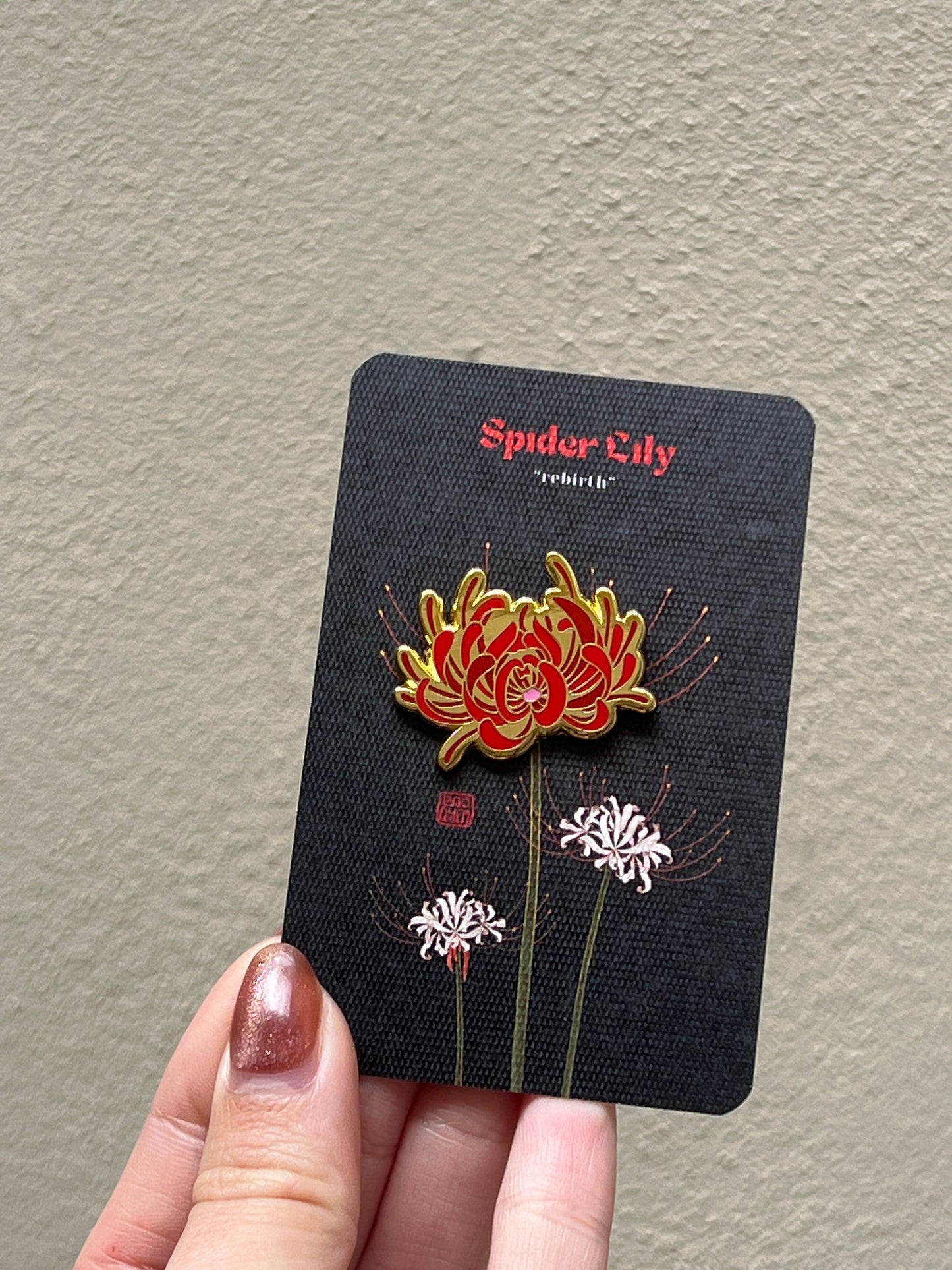 Spider Lily "Rebirth" Enamel Pin