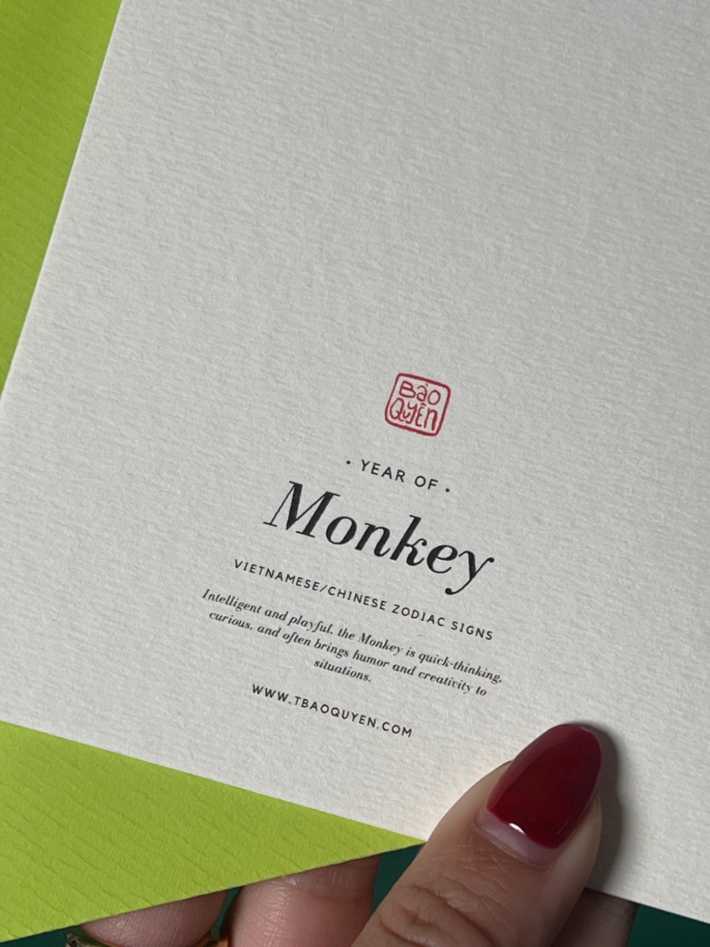 Monkey Greeting Card with Envelope - Zodiac Signs