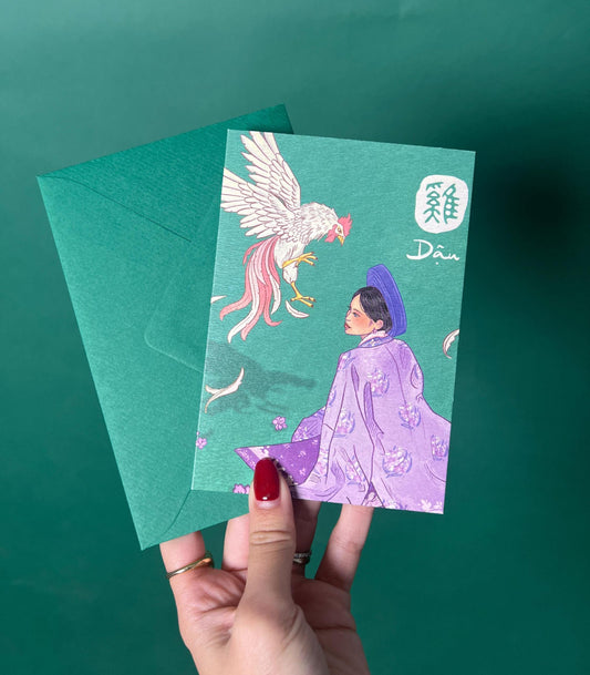 Rooster Greeting Card and Envelope - Zodiac Signs