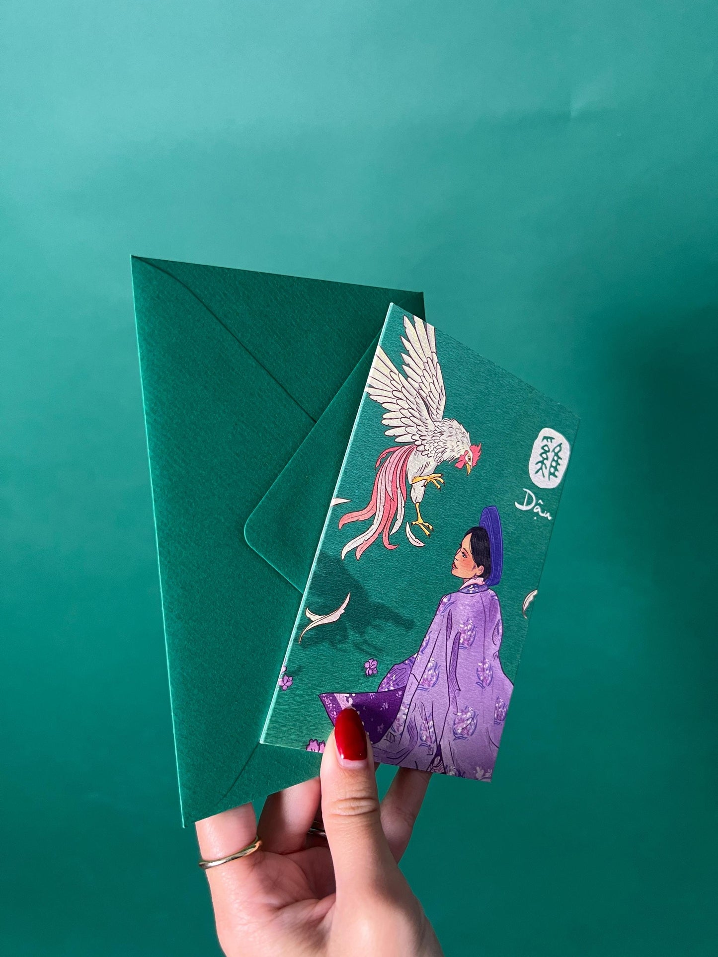 Rooster Greeting Card and Envelope - Zodiac Signs