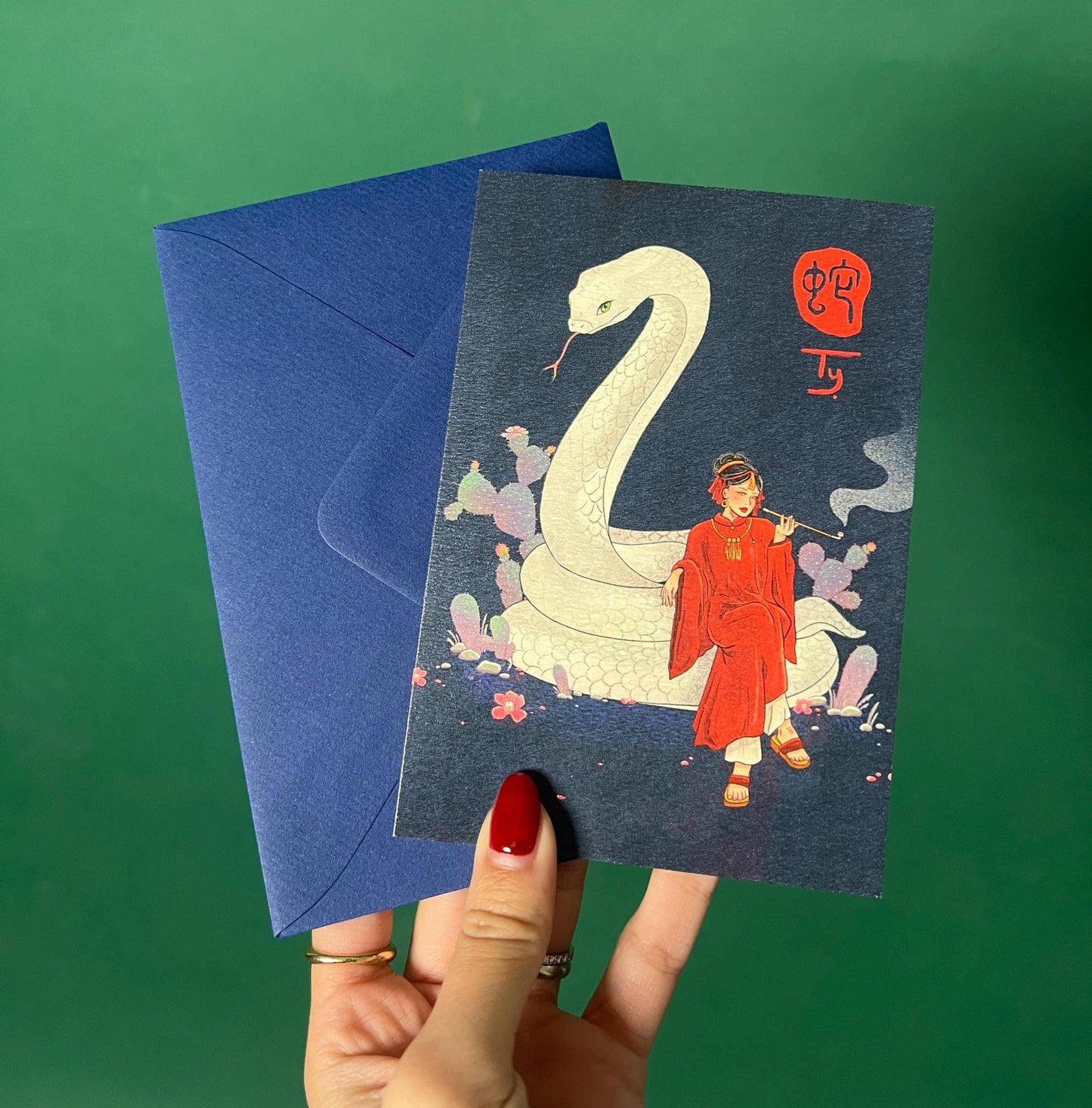 Snake Greeting Card with Envelope - Zodiac Signs