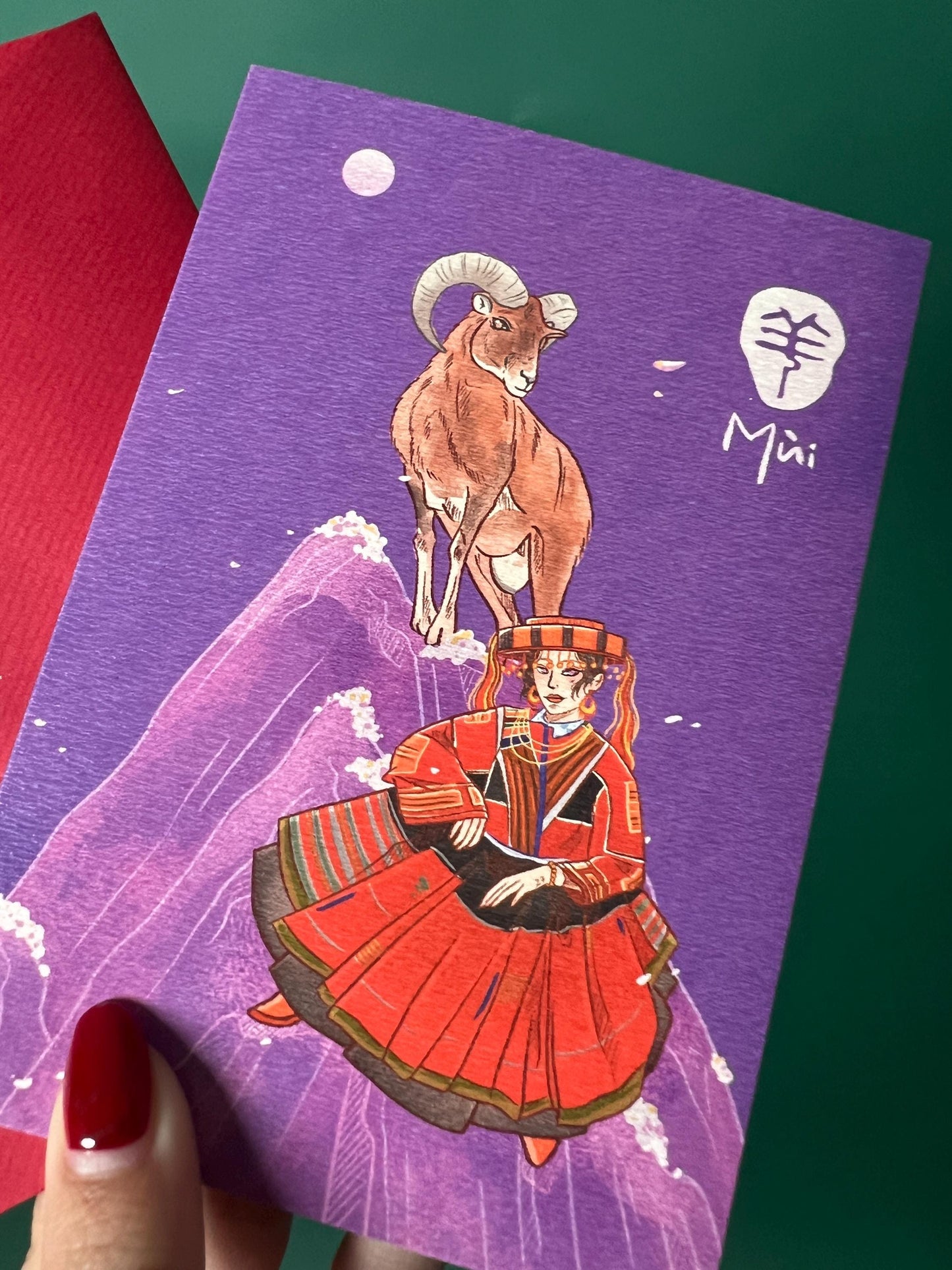 Goat Greeting Card with Envelope - Zodiac Signs