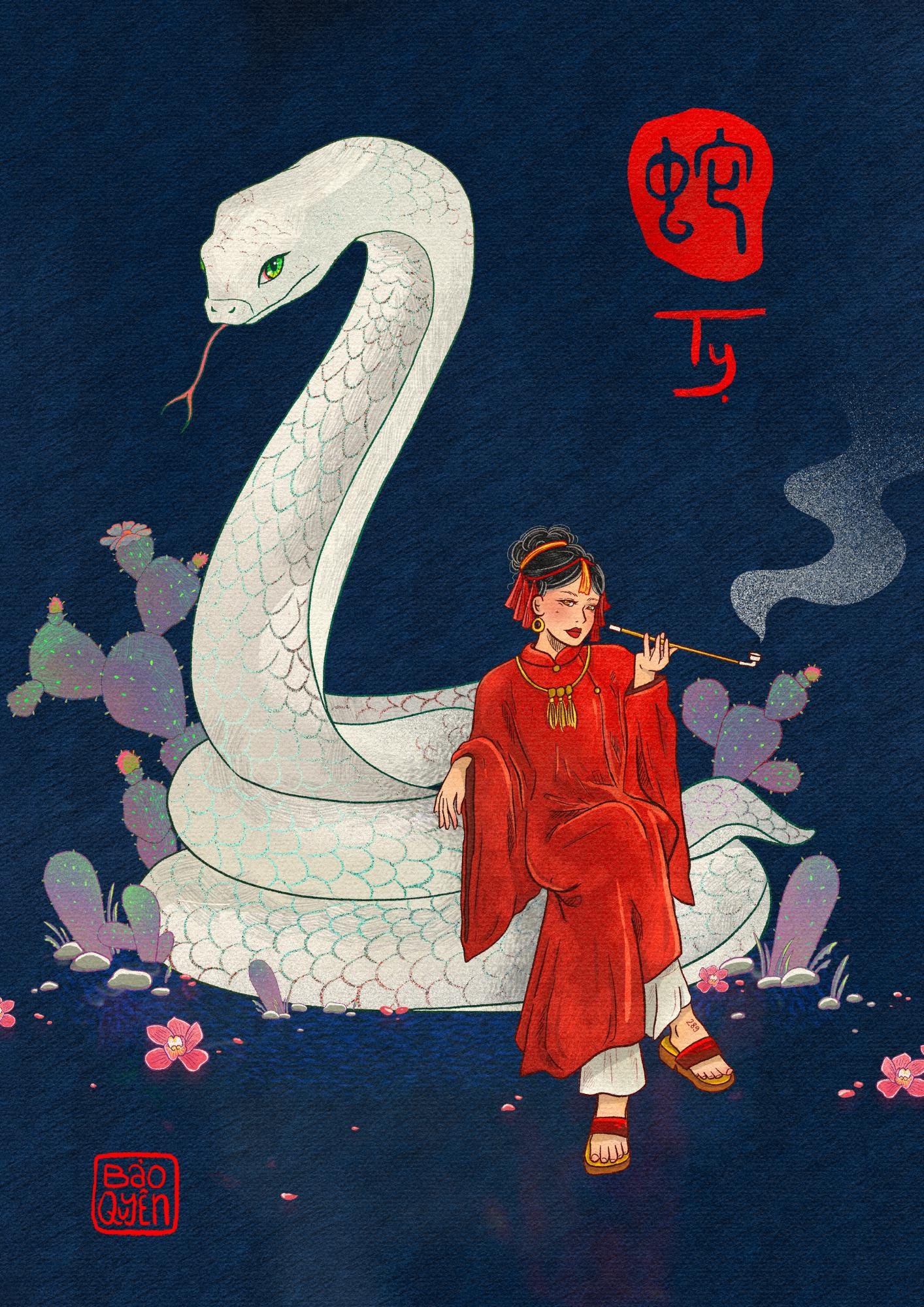 Snake Greeting Card with Envelope - Zodiac Signs