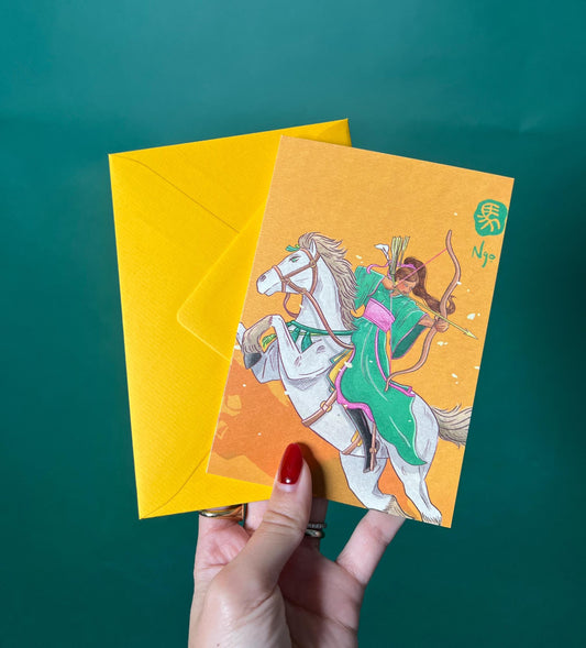 Horse Greeting Card with Envelope - Zodiac Signs